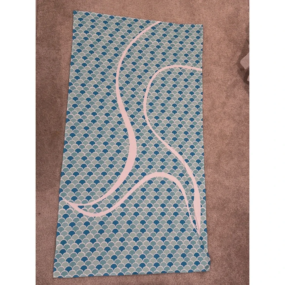 Salt n Rays Mermaid Scale Beach Towel Sarong Wrap Blue Teal Pink Scalloped Print